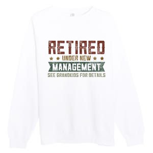 Fathers Day Retired Grandpa Funny Retirement Premium Crewneck Sweatshirt