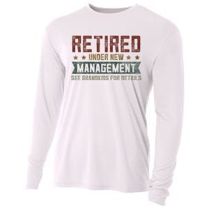 Fathers Day Retired Grandpa Funny Retirement Cooling Performance Long Sleeve Crew