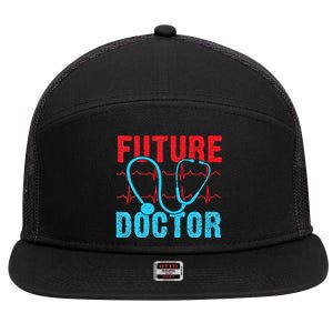 Future Doctor retro heartbeat nurse 7 Panel Mesh Trucker Snapback Hat