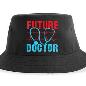 Future Doctor retro heartbeat nurse Sustainable Bucket Hat