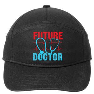 Future Doctor retro heartbeat nurse 7-Panel Snapback Hat