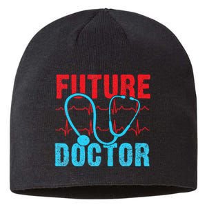 Future Doctor retro heartbeat nurse Sustainable Beanie