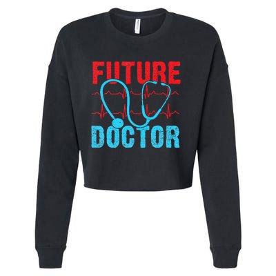 Future Doctor retro heartbeat nurse Cropped Pullover Crew