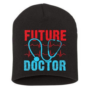 Future Doctor retro heartbeat nurse Short Acrylic Beanie