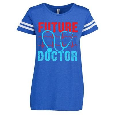 Future Doctor retro heartbeat nurse Enza Ladies Jersey Football T-Shirt