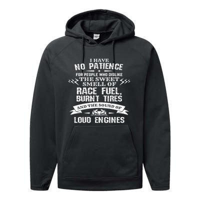 Funny Drag Racing Cute Gift For Mechanics And Car Enthusiasts Performance Fleece Hoodie