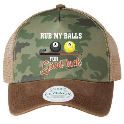 Father's Day Rub My Balls For Good Luck Pool Player Gift For Dad Legacy Tie Dye Trucker Hat