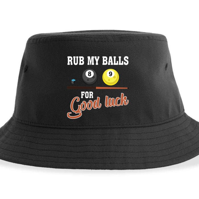 Father's Day Rub My Balls For Good Luck Pool Player Gift For Dad Sustainable Bucket Hat
