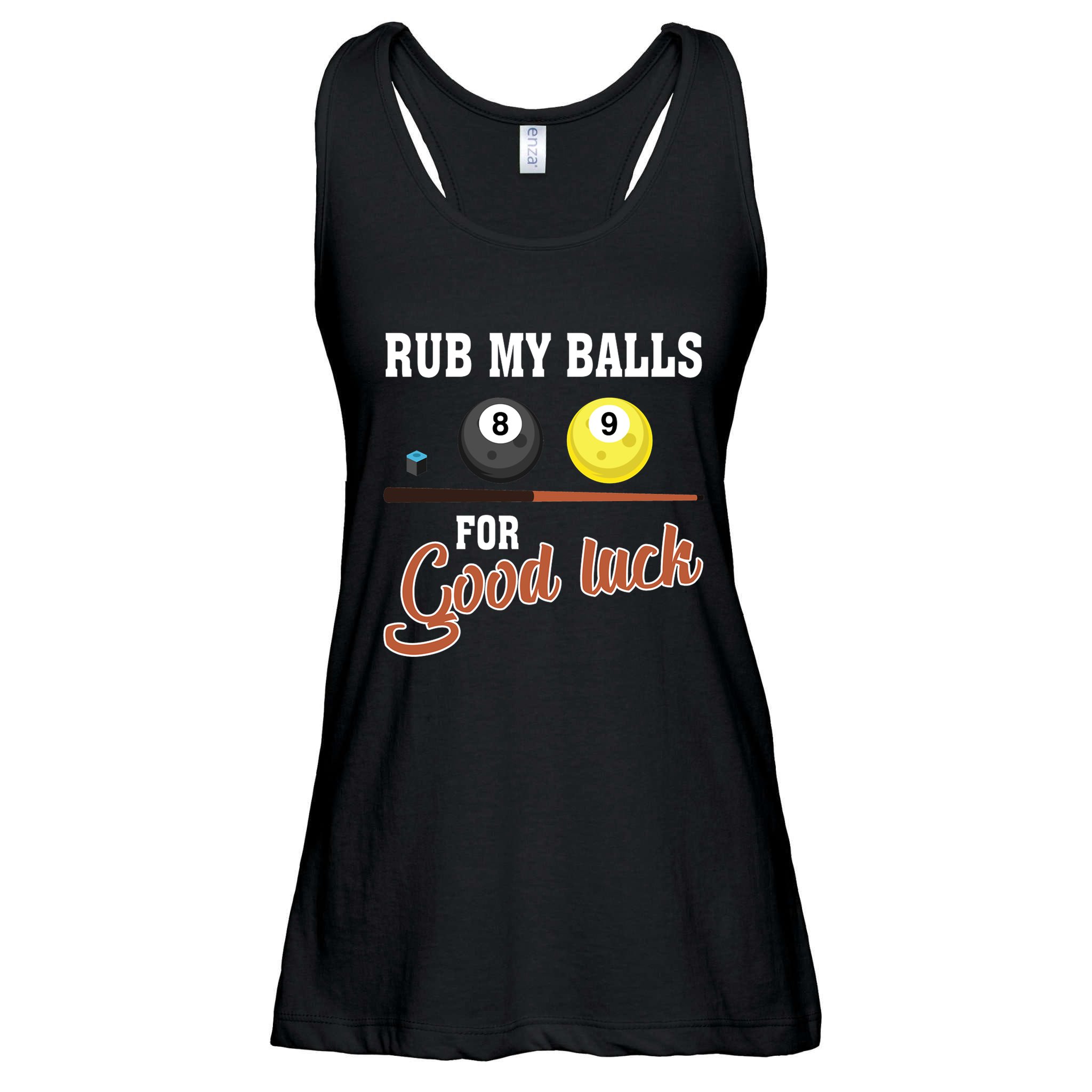 Father's Day Rub My Balls For Good Luck Pool Player Gift For Dad Ladies Essential Flowy Tank