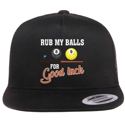 Father's Day Rub My Balls For Good Luck Pool Player Gift For Dad Flatbill Hat