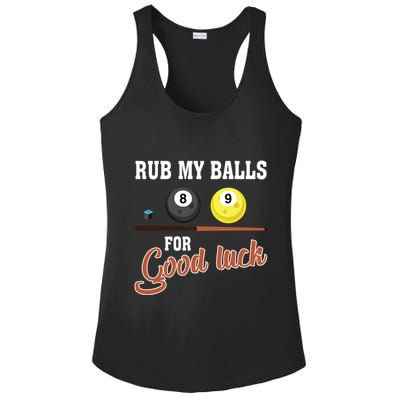 Father's Day Rub My Balls For Good Luck Pool Player Gift For Dad Ladies PosiCharge Competitor Racerback Tank