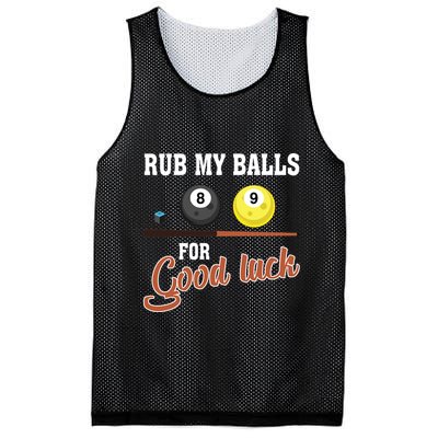 Father's Day Rub My Balls For Good Luck Pool Player Gift For Dad Mesh Reversible Basketball Jersey Tank