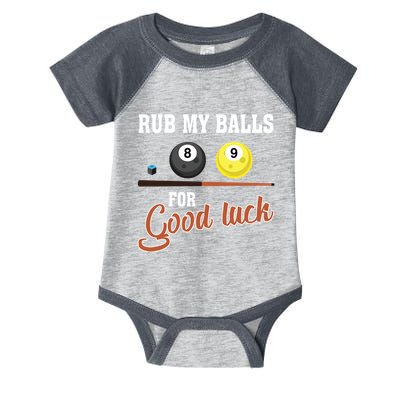 Father's Day Rub My Balls For Good Luck Pool Player Gift For Dad Infant Baby Jersey Bodysuit