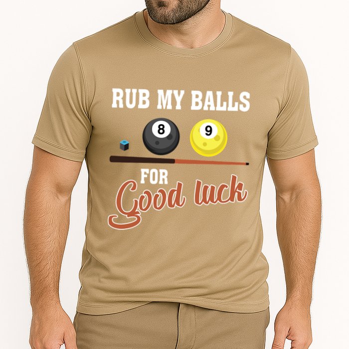 Father's Day Rub My Balls For Good Luck Pool Player Gift For Dad Performance Shirt