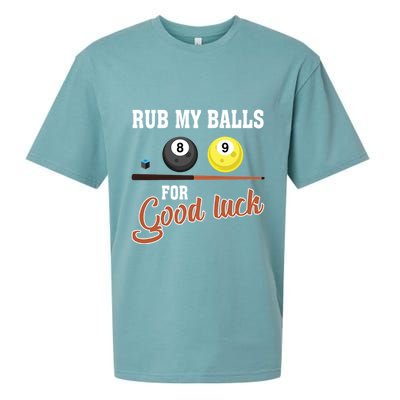 Father's Day Rub My Balls For Good Luck Pool Player Gift For Dad Sueded Cloud Jersey T-Shirt