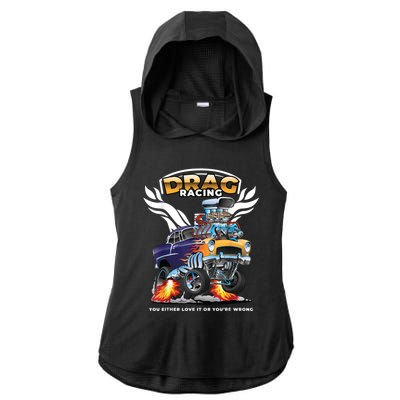 Funny Drag Racing Ladies PosiCharge Tri-Blend Wicking Draft Hoodie Tank