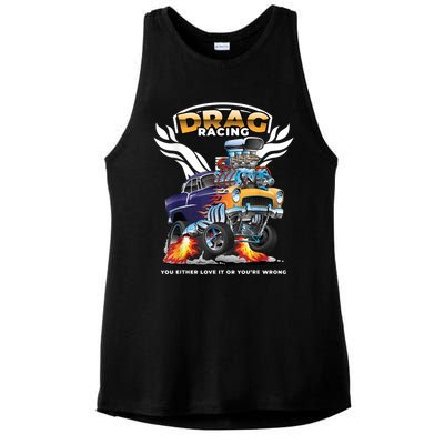 Funny Drag Racing Ladies PosiCharge Tri-Blend Wicking Tank