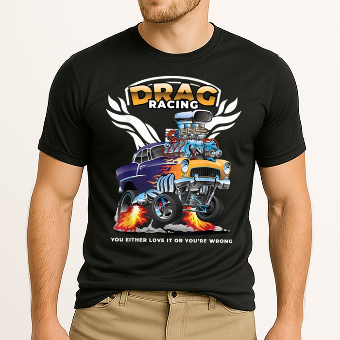 Funny Drag Racing Cooling Performance Crew T-Shirt