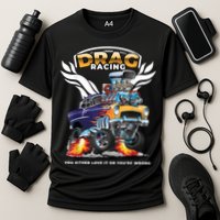 Funny Drag Racing Cooling Performance Crew T-Shirt