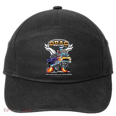 Funny Drag Racing 7-Panel Snapback Hat