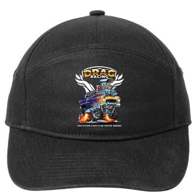 Funny Drag Racing 7-Panel Snapback Hat