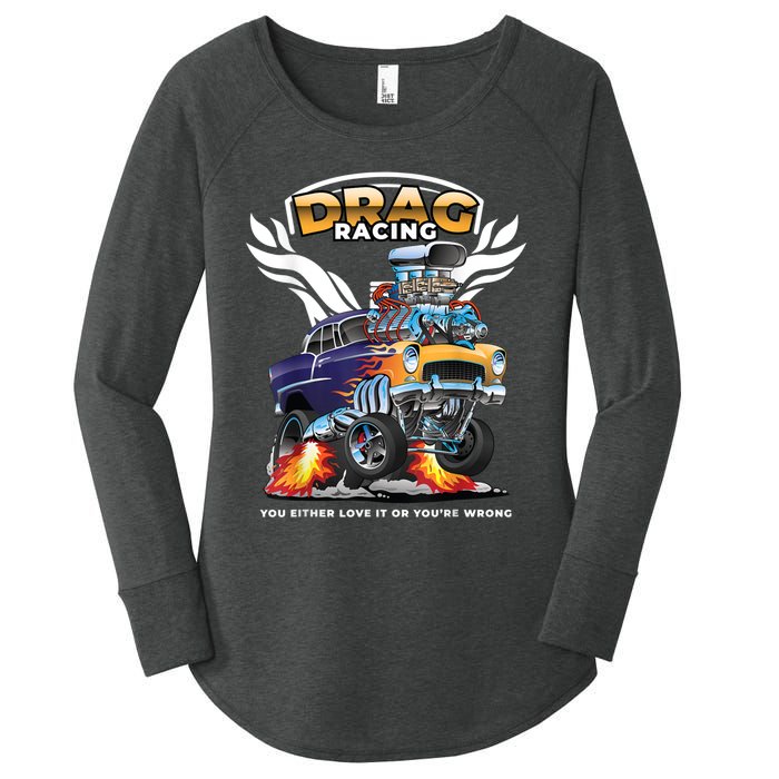 Funny Drag Racing Women's Perfect Tri Tunic Long Sleeve Shirt