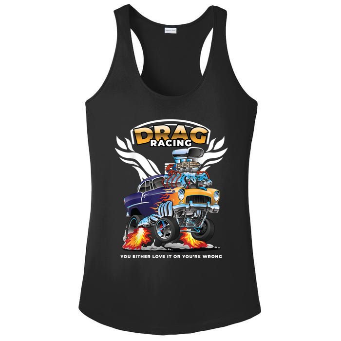 Funny Drag Racing Ladies PosiCharge Competitor Racerback Tank