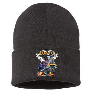 Funny Drag Racing Sustainable Knit Beanie