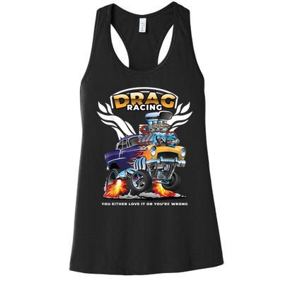 Funny Drag Racing Women's Racerback Tank