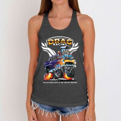 Funny Drag Racing Women's Knotted Racerback Tank