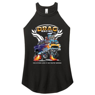 Funny Drag Racing Women's Perfect Tri Rocker Tank