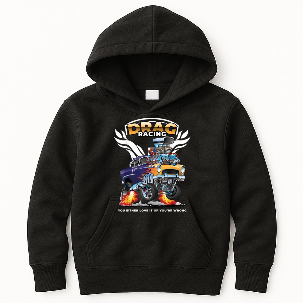 Funny Drag Racing Kids Hoodie