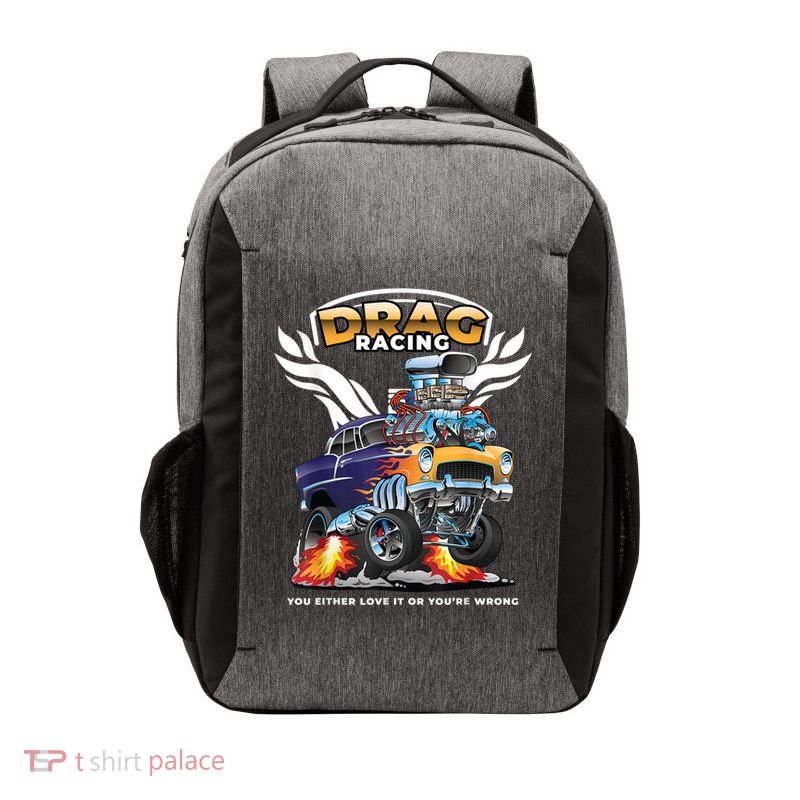 Funny Drag Racing Vector Backpack