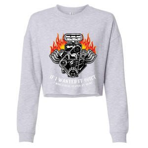 Funny Drag Racing Cute Gift Car Engine Mechanics Motor Racing Gift Cropped Pullover Crew