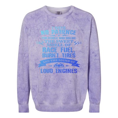 Funny Drag Racing Gift For Mechanics And Car Enthusiasts Colorblast Crewneck Sweatshirt