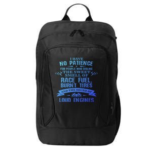 Funny Drag Racing Gift For Mechanics And Car Enthusiasts City Backpack