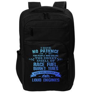 Funny Drag Racing Gift For Mechanics And Car Enthusiasts Impact Tech Backpack