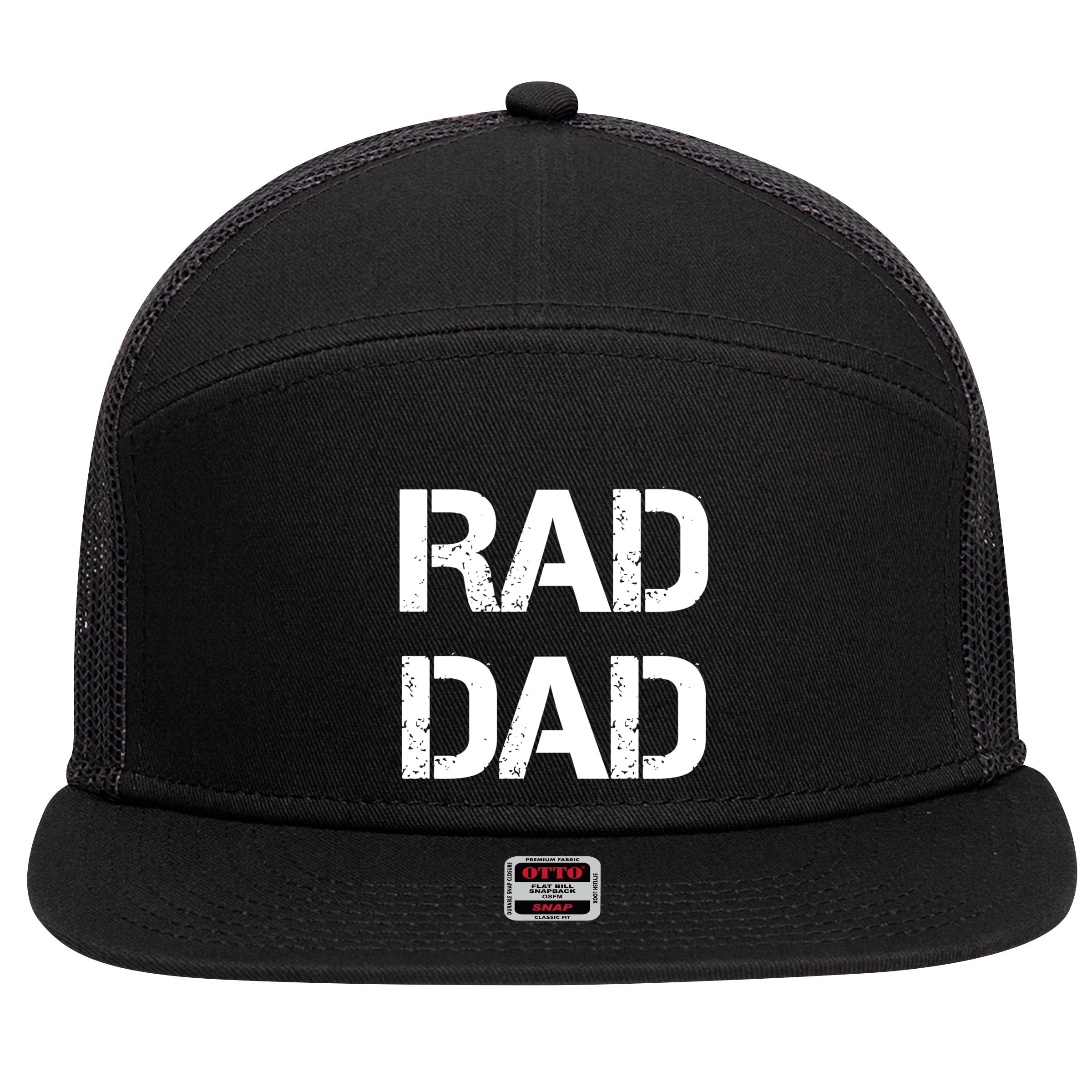 Fathers Day Rad Dad Rad Like Dad Gift 7 Panel Mesh Trucker Snapback Hat