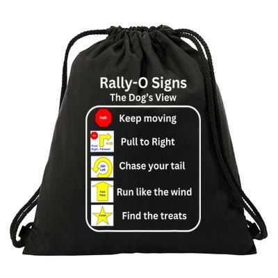 Funny Dog Rally Obedience Gift Drawstring Bag