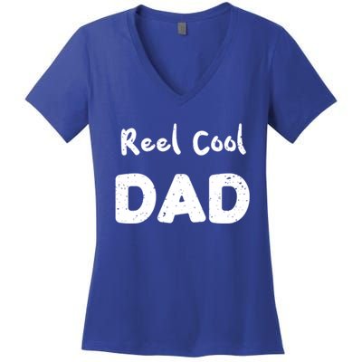 Fathers Day: Reel Cool Dad Fishing Dad Sayings Cute Gift Women's V-Neck T-Shirt