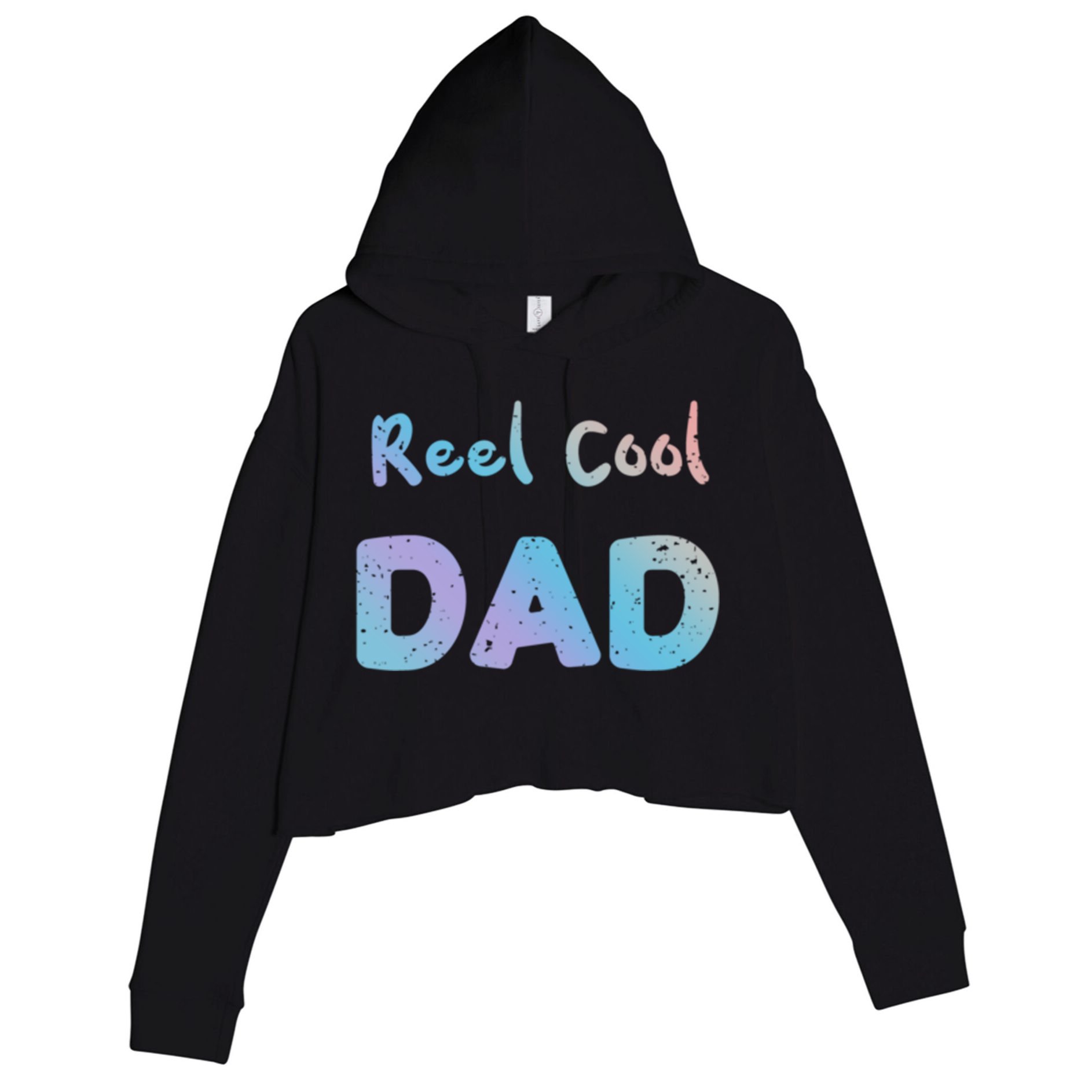 Fathers Day: Reel Cool Dad Fishing Dad Sayings Cool Gift Crop Fleece Hoodie