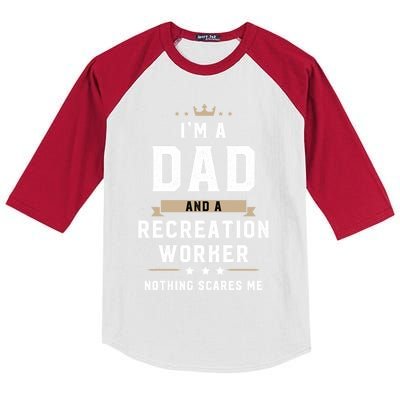 Funny Dad Recreation Worker Fathers Day Gift Kids Colorblock Raglan Jersey