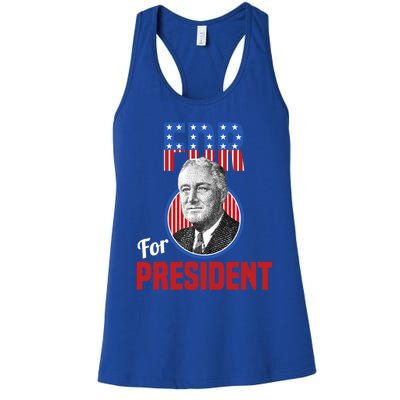 Franklin Delano Roosevelt Fdr For President Campaign Gift Women's Racerback Tank