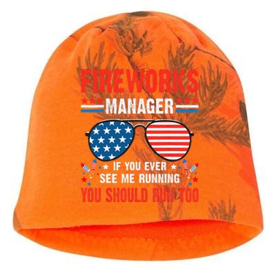 Fireworks Director Run Funny Fourth Of July 4th Kati - Camo Knit Beanie