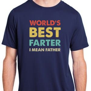 Father's Day Retro Dad World's Best Farter I Mean Father Adult ChromaSoft Performance T-Shirt