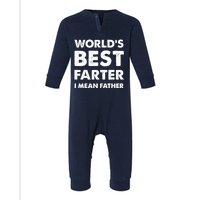 Father's Day Retro Dad World's Best Farter I Mean Father Infant Fleece One Piece