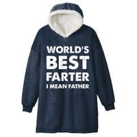 Father's Day Retro Dad World's Best Farter I Mean Father Hooded Wearable Blanket