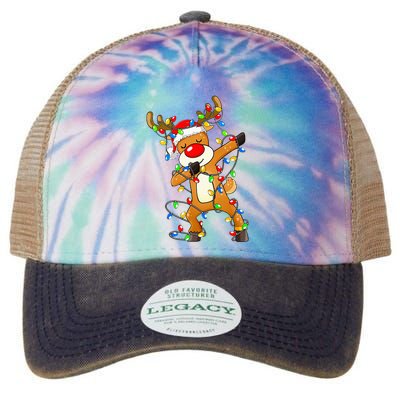 Festive Dabbing Reindeer Santa for Christmas Celebration Legacy Tie Dye Trucker Hat