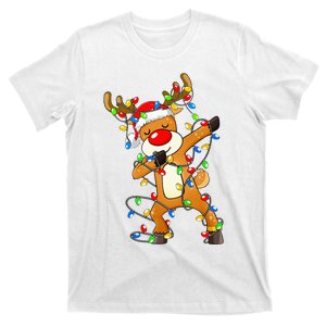 Festive Dabbing Reindeer Santa for Christmas Celebration T-Shirt