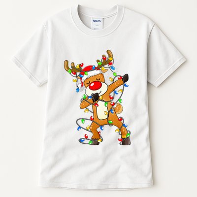 Festive Dabbing Reindeer Santa for Christmas Celebration Tall T-Shirt